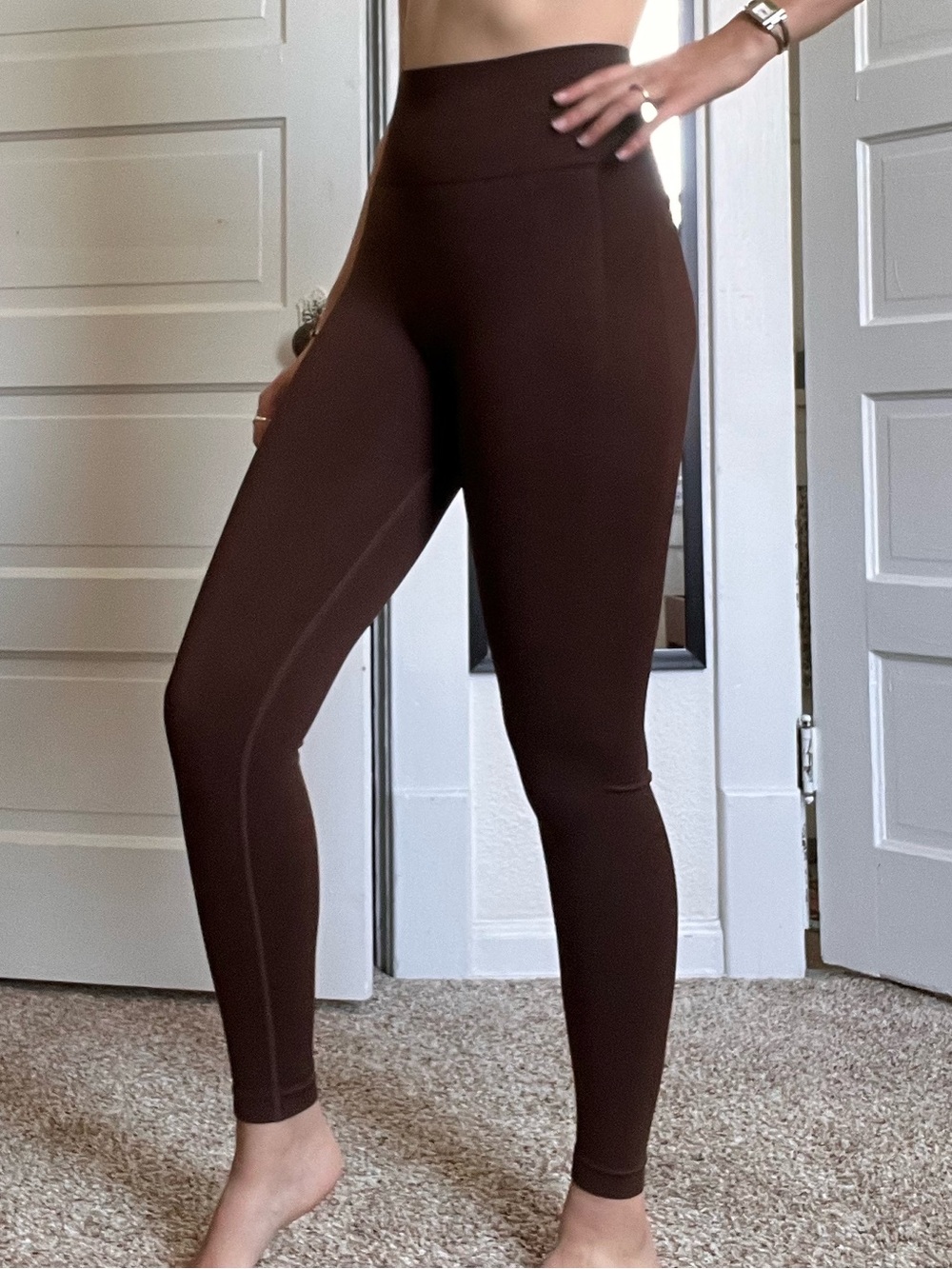 Brown High-Waist Leggings
